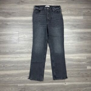 Abercrombie 90s Straight Ultra High Rise Jeans w/ Split Hem- SIZE 30 Denim Black